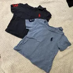 ポロ・ラルフ・ローレン Tシャツ 2枚セット ネイビー ライトブルー