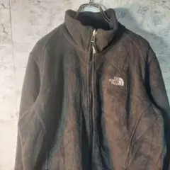 THE NORTH FACE フリースジャケット ブラック ロゴ刺繍