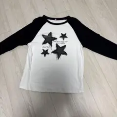 星柄プリント ラグランスリーブ Tシャツ