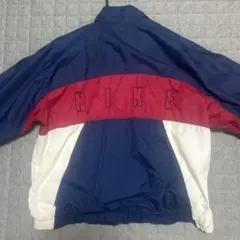 【90s 古着】ナイキ ナイロンジャケット 刺繍ロゴ マルチネイビー XXL