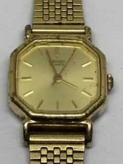 稼働品　新電池　セイコー クォーツ ゴールド腕時計　y2k vintage