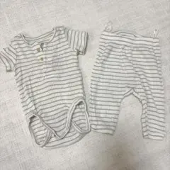 H&M ベビー　ストライプ　ロンパースセット