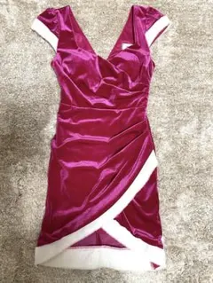 美品 Sugar シュガー サンタコス ピンク タイトドレス Vネック コスプレ