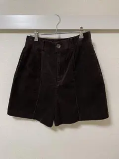 GU ダークブラウン コーデュロイ ショートパンツ L