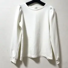 パフスリーブ　ホワイト　トップス　Mサイズ