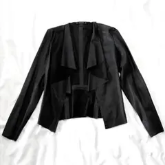 【SALE】ZARABASIC ドレープレザージャケット 春コート XS〜S