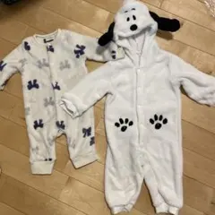 スヌーピーフリースロンパース　セット売り
