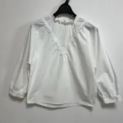 ブラウス　ZARA 白長袖レース付き　134cm
