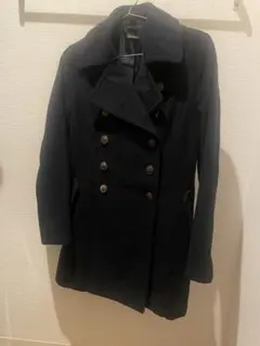 ネイビー ダブルブレスト チェスターコート