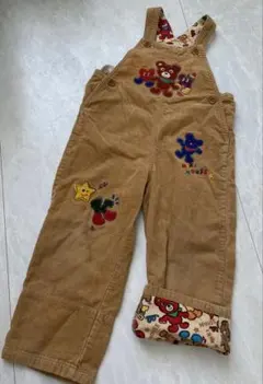 ミキハウス　レトロ　コーデュロイ　オーバーオール　100