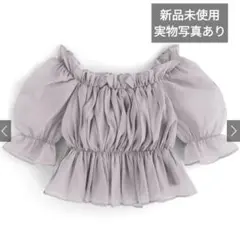 て*い様 【新品未使用】シアーギャザーショート丈ブラウス[tu541]