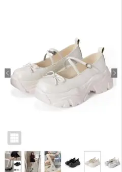 GRL 厚底クロスストラップリボンシューズ ci549