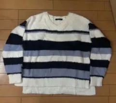 INGNI Vネック長袖セーター ストライプ ニット イング