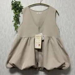 しまむらバルーンチュニックベスト　ベージュ　Ｍ　新品