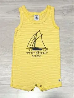 PETIT BATEAU ストライプロンパース 6m