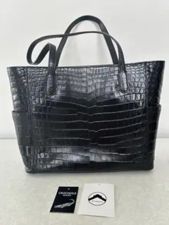 黒 クロコダイルトートバッグ