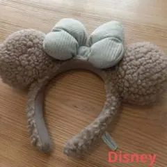 Disney ミッキーマウスカチューシャ ベージュ　モコモコ　冬