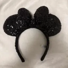 ミニー カチューシャ スパンコール 黒