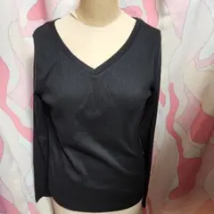 AZUL by moussy リブ vネック カットソー 長袖