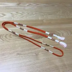 ☆値下げ！日本製　オレンジ色　帯締め　デザインが素敵