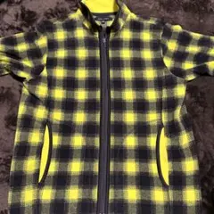 ユニクロUNIQLOフリースジャケット 黒と黄色のチェック柄