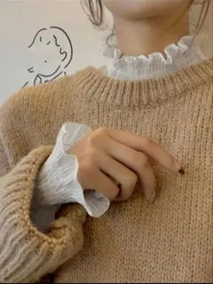 フリル付き長袖トップス sizeフリー