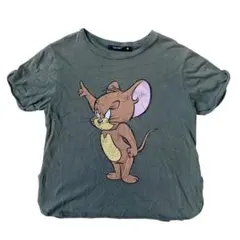 トムとジェリー プリント Tシャツ オリーブ　サイズ5のサムネイル
