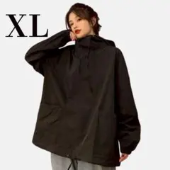 マウンテンパーカー プルオーバー ビッグパーカー 黒 カジュアル ブラック