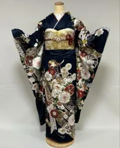 るなのあ 紺色 振袖フルセット - メルカリ