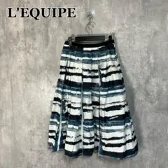 L'EQUIPE 日本製 総柄 フレアスカート 38のサムネイル