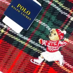 ポロベア入手困難希少「ガールズスケータ柄」ラルフポロベアハンカチプレミア価格赤系