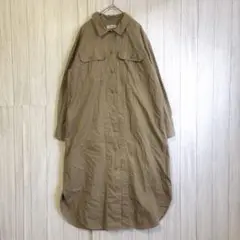 レプシィム　シャツワンピース　【F】　オーカー　ロング丈　ゆったりサイズ