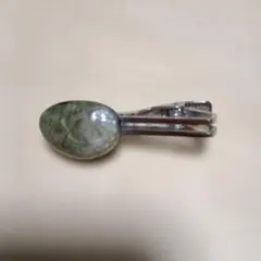 メンズ　グリーン　貝殻付き　ネクタイピンのサムネイル