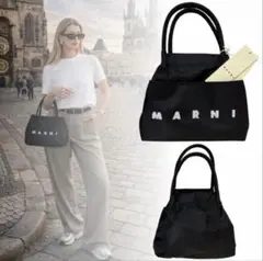 日本未入荷【MARNI】 マルニ トートバッグ ブラック ロゴ 新品のサムネイル
