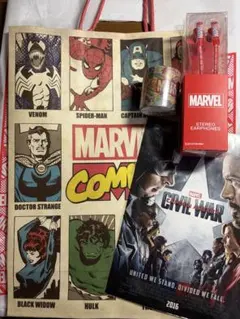 MARVEL フィギュア トートバック ステッカー ピンバッチ - メルカリ