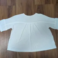 麻100% 半袖Tシャツ ホワイト Mサイズのサムネイル