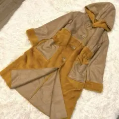 美品 AS KNOW AS PINKY ムートンコート ボア マスタードイエロー