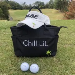 ゴルフ女子に♡Chill LiL チルリル　ゴルフ　トートバッグ　ブラック