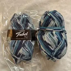 DROPS Fabel Print 青系マルチカラー 1玉　オマケ付き