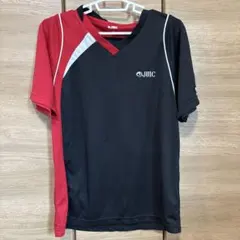 JUIC 卓球ウェア 黒/赤 Vネック