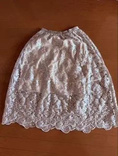 花柄刺繍 レース フレアスカートのサムネイル