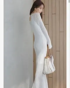 SNIDELカットレースオフショルワンピ