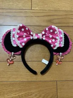 ミニー　ディズニーカチューシャ　ピンクドットイヤリング付き　廃盤品