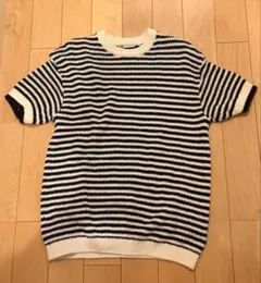 ZARA ボーダー柄 半袖ニット Mサイズのサムネイル