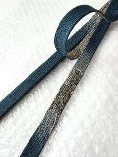 d43 美品 正絹 高級 帯締め 日本製 青緑