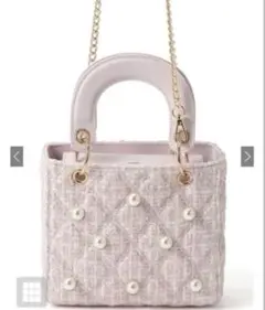 GRL グレイル 2wayツイードパールキルティングバッグ ピンク