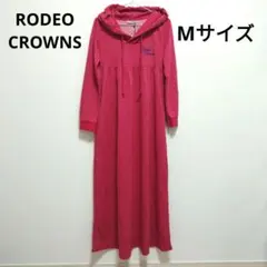 RODEO CROWNSサイズ2（Mサイズ） フード付きワンピース ピンクラメ