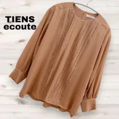 【TIENS ecoute】フロントタック ノーカラー 長袖 ブラウスのサムネイル