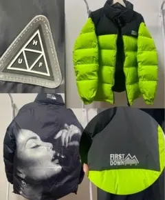 HUF × FIRST DOWN F842529/リバーシブルダウンジャケット
