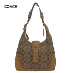 COACH コーチ ホーボー ワンショルダー バッグ ベルト 金具 シグネチャー